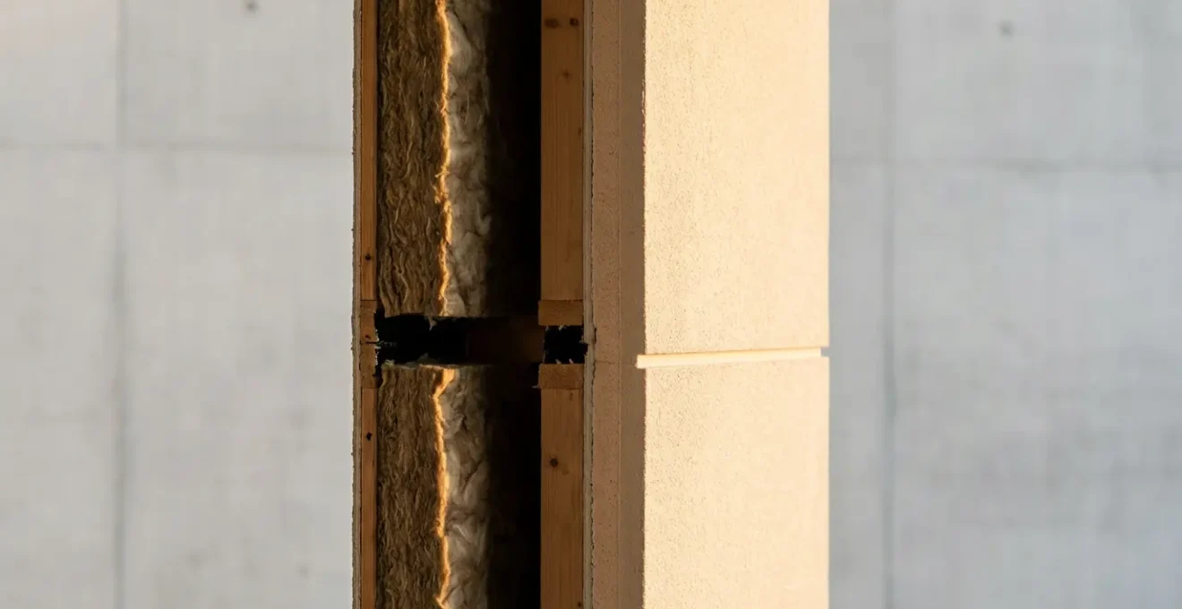 Vue thermographique comparative d'une façade avec isolation intérieure et extérieure montrant les ponts thermiques