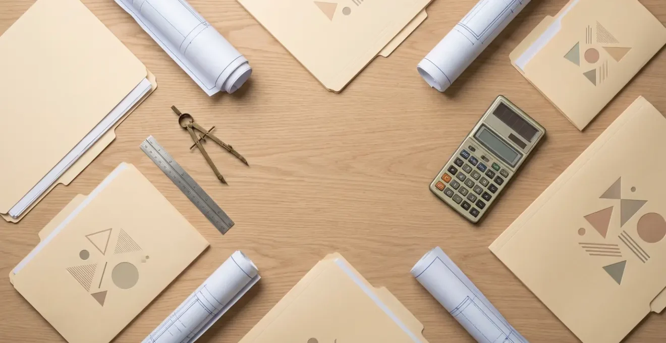 Documents administratifs et plans techniques pour permis de construire éolienne étalés sur bureau