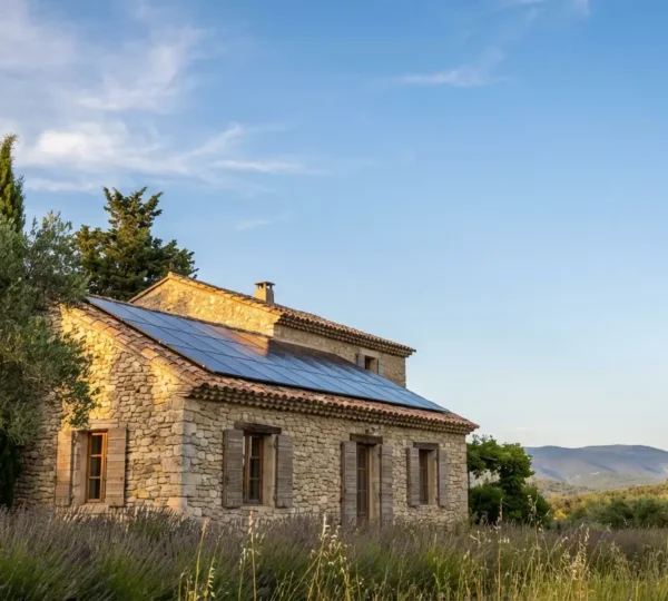 Installation de panneaux solaires sur une toiture ancienne avec tuiles terracotta sous un ciel ensoleillé