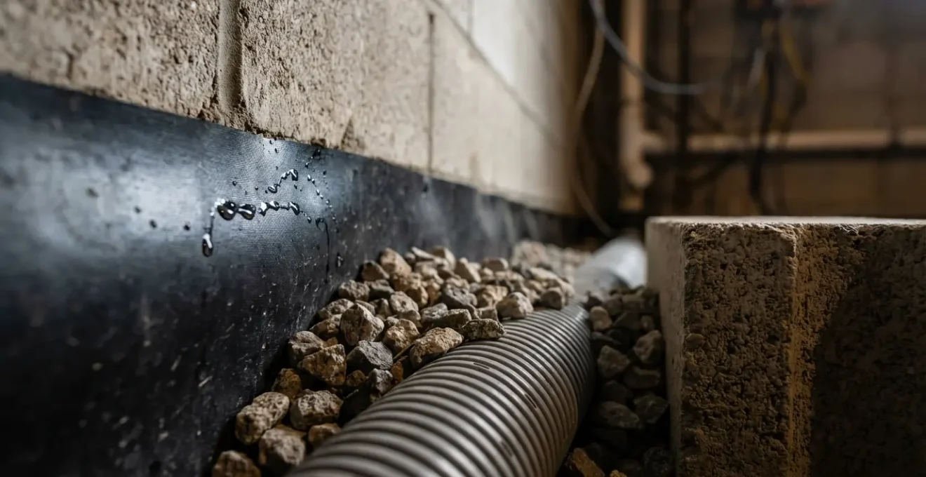 Coupe technique d'un sous-sol d'immeuble montrant les différents systèmes de protection contre les inondations