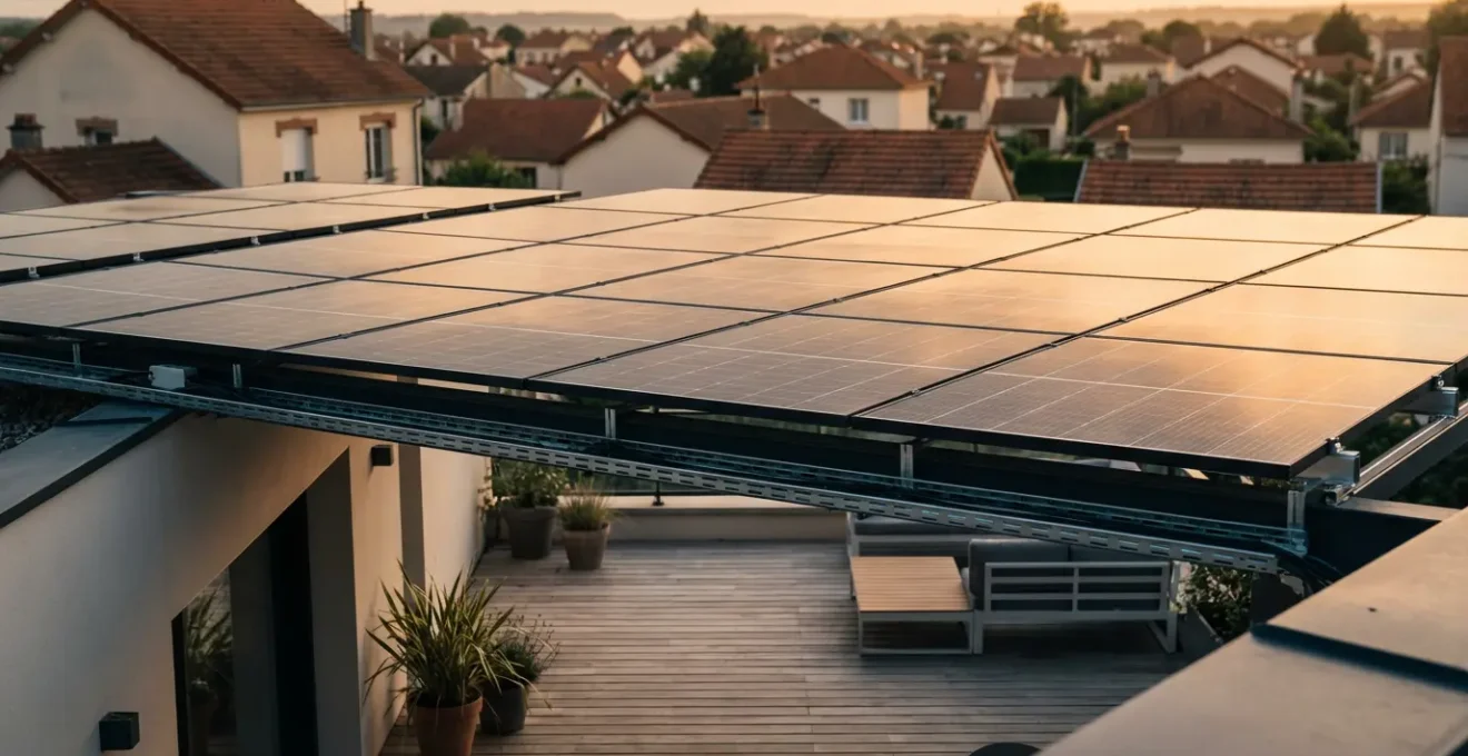 Installation photovoltaïque sur toiture avec compteur de production solaire