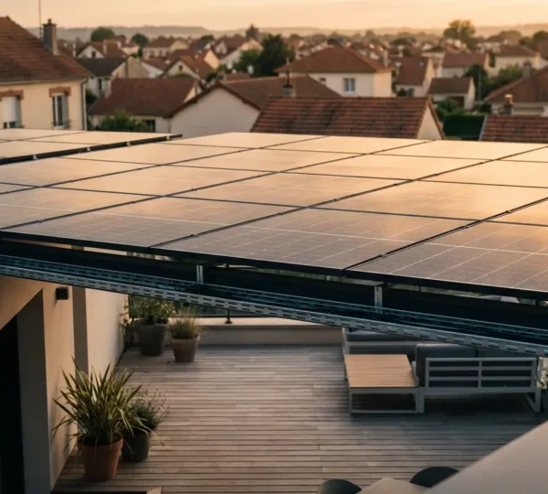 Installation photovoltaïque sur toiture avec compteur de production solaire