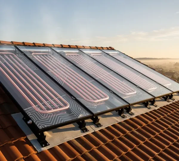 Installation de panneaux solaires thermiques sur un toit de maison pour la production d'eau chaude sanitaire